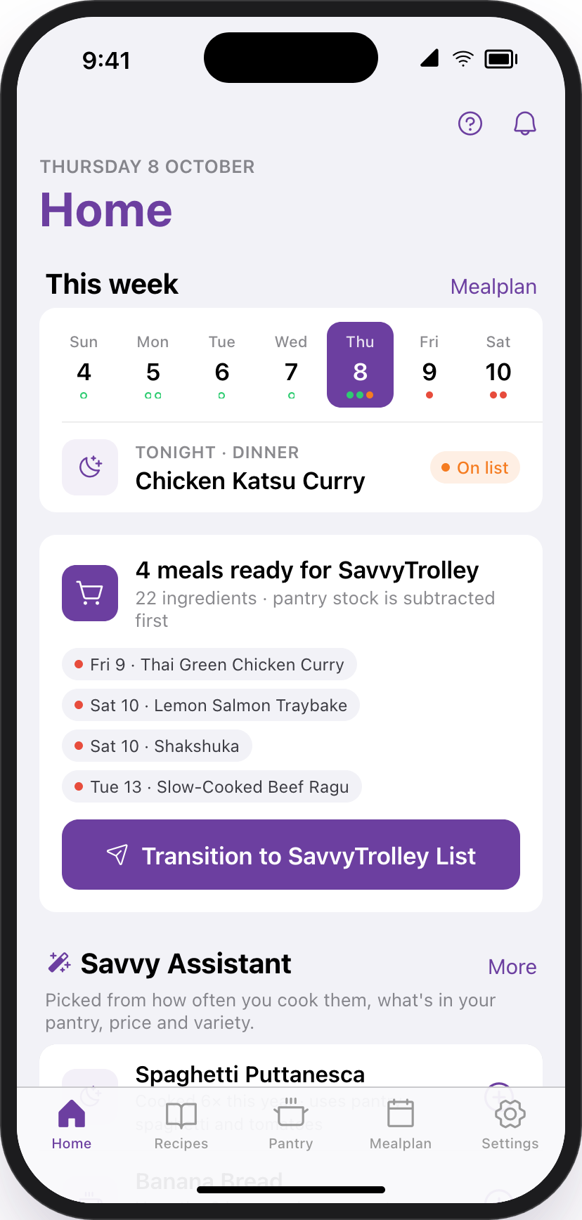 SavvyStove Home app screenshot